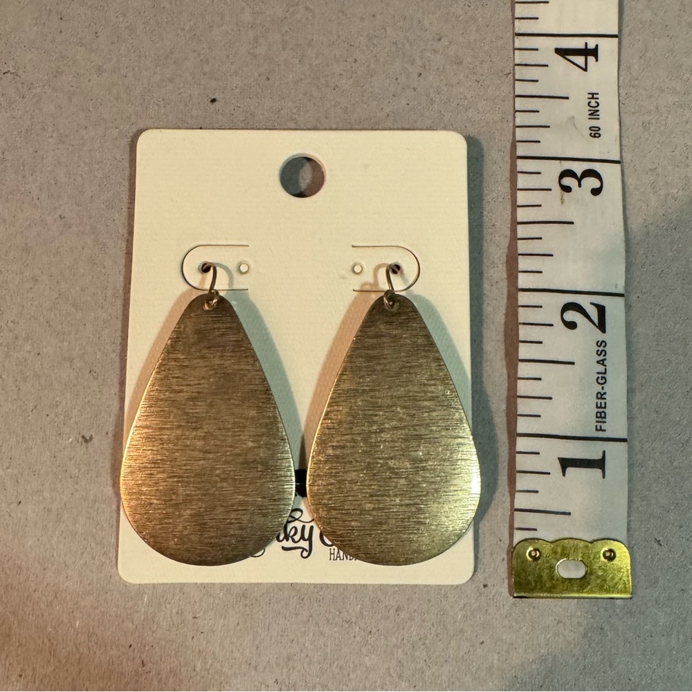 Spunky Soul Handmade Gold Teardrop Earrings - New/Never Worn